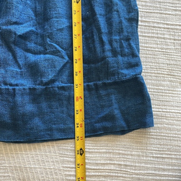 Faherty Isha Linen Shirt Dress XS Indigo Lagenlook Beachy Minimalist Boho Dress - Picture 15 of 15